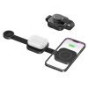 LEPOID 3 in 1 Foldable Portable Magnetic Magsafe Wireless charger Station Compatible with iPhone 12 13 14 15 Plus Pro Max Airpods Apple Watch Black