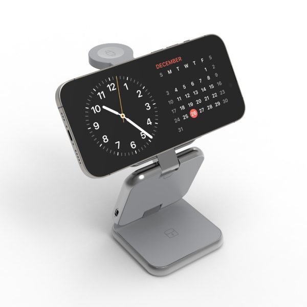 LEPOID 3 in 1 Foldable Portable Magnetic Magsafe Wireless charger Compatible with iPhone 12 13 14 15 Plus Pro Max Samsung Galaxy S20 S21 S22 S23 S24 Plus Ultra Grey