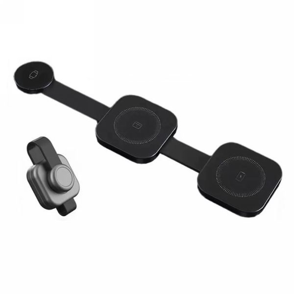 LEPOID 3 in 1 Foldable Portable Magnetic Magsafe Wireless charger Station Compatible with iPhone 12 13 14 15 Plus Pro Max Airpods Apple Watch Black