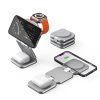 LEPOID 3 in 1 Foldable Portable Magnetic Magsafe Wireless charger Compatible with iPhone 12 13 14 15 Plus Pro Max Samsung Galaxy S20 S21 S22 S23 S24 Plus Ultra Grey