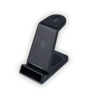 LEPOID 5 in 1 Stand Night Light Alarm Clock Magnetic Magsafe Wireless charger Compatible with iPhone 12 13 14 15 Plus Pro Max Samsung Galaxy S20 S21 S22 S23 S24 Plus Ultra Black