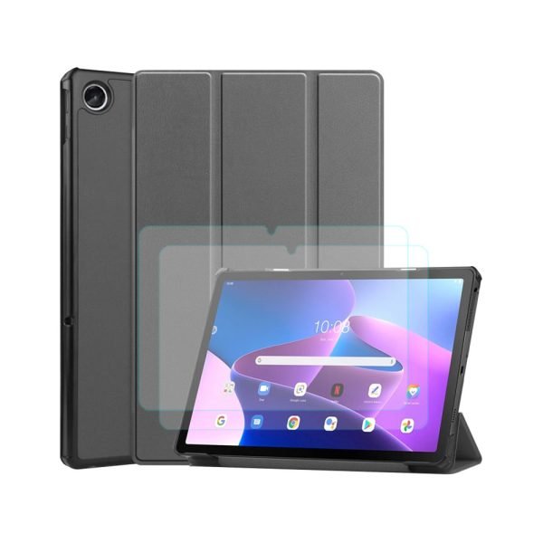 LEPOID Slim Case for Lenovo,Smart Cover for Lenovo K10 Pro 10.61", Auto Sleep/Wake & Kickstand for Lenovo Tablet(With tempered-glass screen protector*2 and cleaning kit*2)
