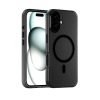 LEPOID Shockproof iPhone 16 Case，MagSafe Anti-fingerprint Phone Case for iPhone Case for iPhone 16 16 Plus Black(With tempered glass screen protector and dust-free kit)