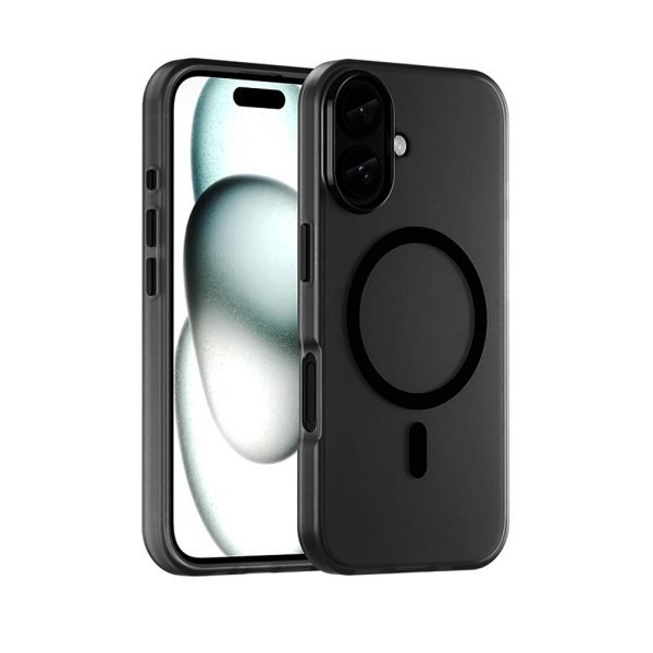 LEPOID Shockproof iPhone 16 Case，MagSafe Anti-fingerprint Phone Case for iPhone Case for iPhone 16 16 Plus Black(With tempered glass screen protector and dust-free kit)