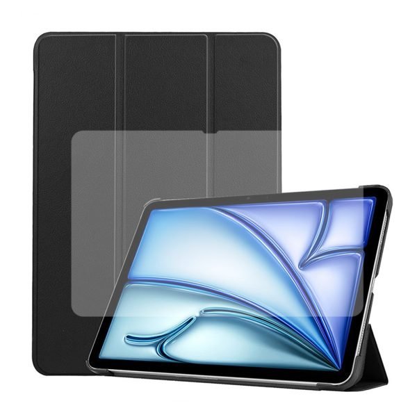 LEPOID Slim Smart Cover for iPad Pro 11 2014, Auto Sleep/Wake & Kickstand for iPad Tablet(With tempered-glass screen protector*1 and dust-free kit *1) Black