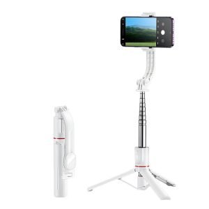 LEPOID Selfie Stick, Multi-functional Bluetooth Selfie Artifact Extended 1.13 Meter Telescopic Pole Self-Timer Live Photo Tripod Compatible with Camera White