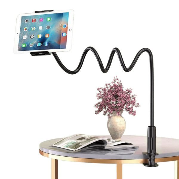 LEPOID Tablet holder, Multifunctional Home Desktop Bedside Tablet Stand Rotating Flexible Cell Phone Holder Compatible with 4-10.6 inch Cell Phone&Tablet Black