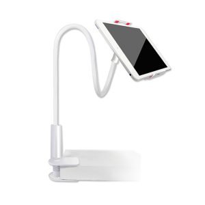LEPOID Tablet holder, Multifunctional Home Desktop Bedside Tablet Stand Rotating Flexible Cell Phone Holder Compatible with 4-10.6 inch Cell Phone&Tablet White