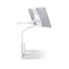 LEPOID Tablet holder, Multifunctional Home Desktop Bedside Tablet Stand Rotating Flexible Cell Phone Holder Compatible with 4-10.6 inch Cell Phone&Tablet White