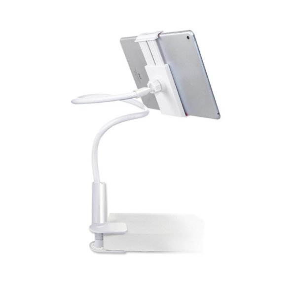 LEPOID Tablet holder, Multifunctional Home Desktop Bedside Tablet Stand Rotating Flexible Cell Phone Holder Compatible with 4-10.6 inch Cell Phone&Tablet White