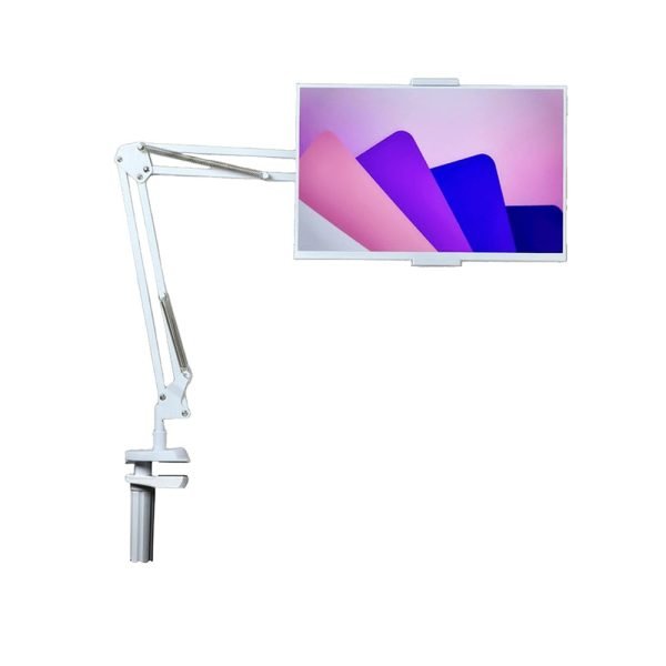 LEPOID Tablet holder, Multifunctional Home Desktop Bedside Tablet Stand Rotating Flexible Cell Phone Holder Compatible with 4-13 inch Cell Phone&Tablet White