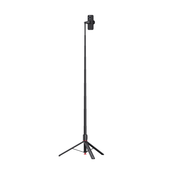LEPOID ‌Outdoor Auto-Deploy Selfie Stick with 1.77m Gravity-Extend Pole & Tripod Base - Bluetooth Remote for Vlog and Live Streaming Black