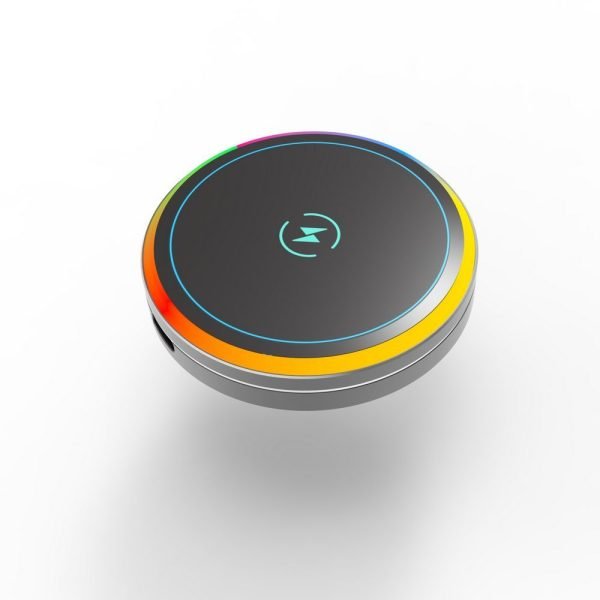 LEPOID 15W Magnetic Car Phone Mount Wireless Charger, Aluminum Alloy Air Vent Clip for iPhone 12~16 Plus Pro Max with RGB Ambient Light Black