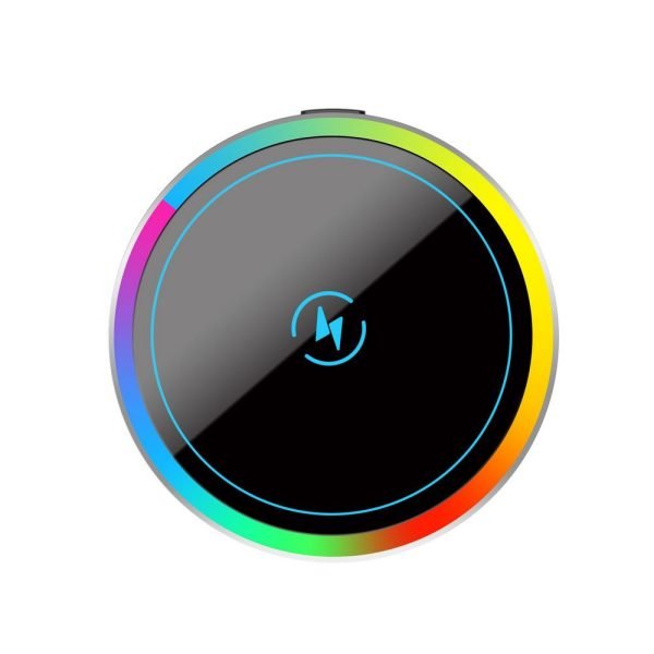 LEPOID 15W Magnetic Car Phone Mount Wireless Charger, Aluminum Alloy Air Vent Clip for iPhone 12~16 Plus Pro Max with RGB Ambient Light Black