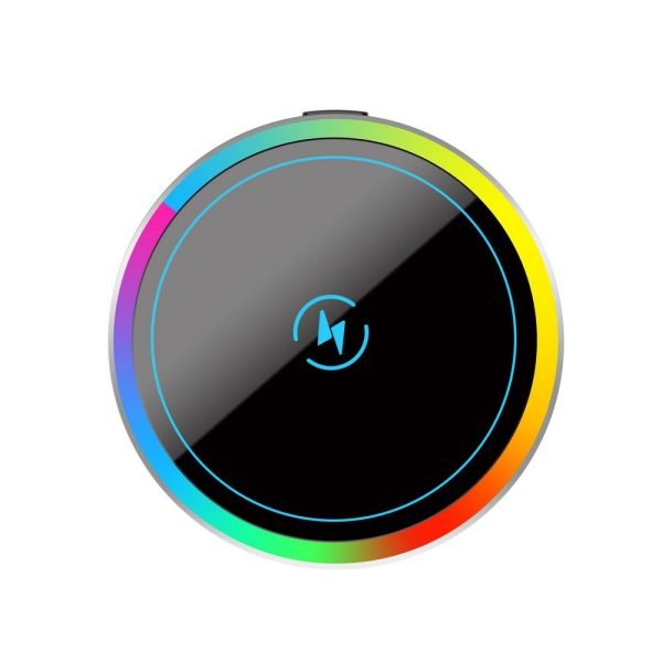 LEPOID 15W Magnetic Air Vent Car Phone Charger, Aluminum Alloy Wireless Cooling Pad  for iPhone 12~16 Plus Pro Max with RGB Ambient Light Black