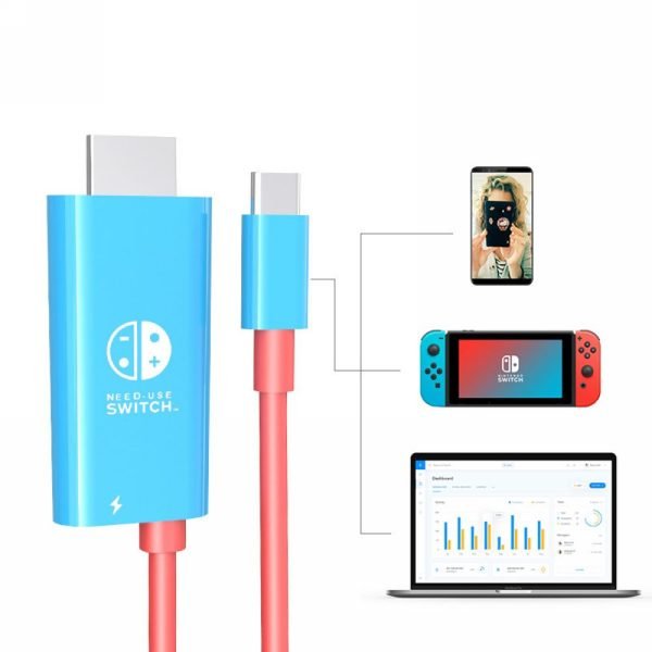 LEPOID HDMI Sync Cable Type C Cable USB3.1 4K 30Hz Phone Computer Sync HDMI cable for Nintendo Switch OLED Switch 2m