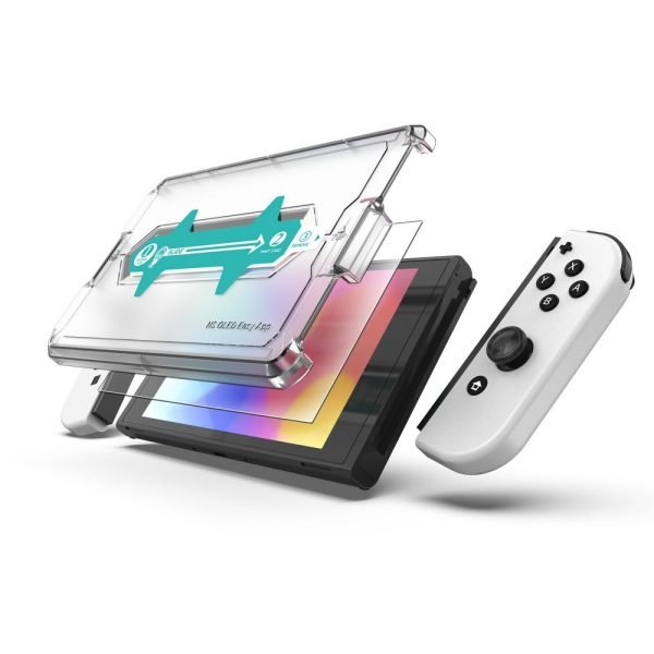 LEPOID CLEAR TEMPERED GLASS SCREEN PROTECTOR FOR Nintendo Switch OLED WITH DUST-FREE KIT