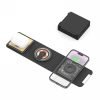 LEPOID ‌3-in-1 Fabric Foldable Magnetic Wireless Charger, Ultra-Thin Portable Charging Station Compatible with iPhone 12-16 Series, AirPods & Apple Watch Black