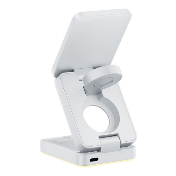 LEPOID ‌3-in-1 ABS Foldable Magnetic Wireless Charger, Portable Charging Station Compatible with iPhone 12-16 Series, AirPods, Apple Watch & Samsung Galaxy S20-S25 Plus Ultra