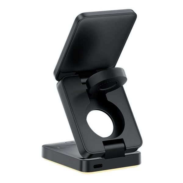 LEPOID ‌3-in-1 ABS Foldable Magnetic Wireless Charger, Portable Charging Station Compatible with iPhone 12-16 Series, AirPods, Apple Watch & Samsung Galaxy S20-S25 Plus Ultra