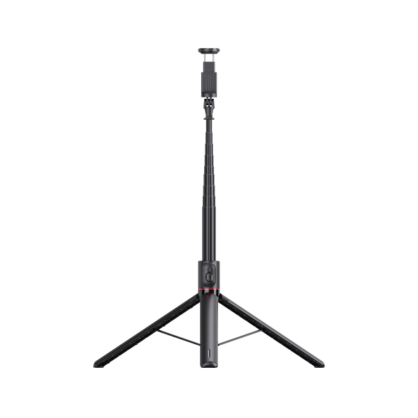 LEPOID ‌Outdoor Auto-Deploy Selfie Stick with 1.77m Gravity-Extend Pole & Tripod Base - Bluetooth Remote for Vlog and Live Streaming Black