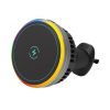 LEPOID 15W Magnetic Air Vent Car Phone Charger, Aluminum Alloy Wireless Cooling Pad  for iPhone 12~16 Plus Pro Max with RGB Ambient Light Black