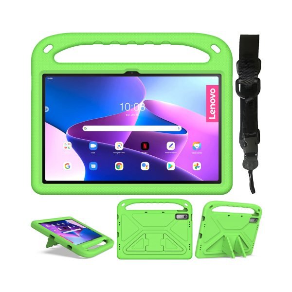LEPOID ‌Kids Shockproof EVA Stand Protective Case, Cartoon Handle Tablet Cover with Adjustable Shoulder Strap for Lenovo K11 Gen2