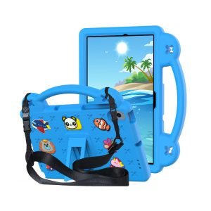 LEPOID ‌Kids Shockproof EVA Stand Protective Case, Cartoon Handle Tablet Cover with Adjustable Shoulder Strap for Lenovo K10 Pro