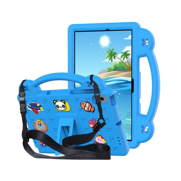 LEPOID ‌Kids Shockproof EVA Stand Protective Case, Cartoon Handle Tablet Cover with Adjustable Shoulder Strap for Lenovo K10 Pro