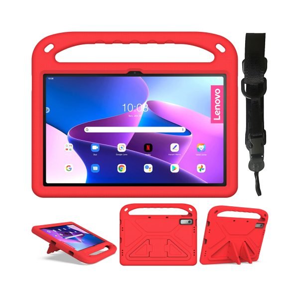 LEPOID ‌Kids Shockproof EVA Stand Protective Case, Cartoon Handle Tablet Cover with Adjustable Shoulder Strap for Lenovo K11 Gen2