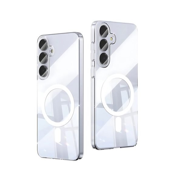 LEPOID SHOCKPROOF CASE WITH MAGSAFE, CLEAR TPU PHONE CASE FOR SAMSUNG S25 PLUS CLEAR(WITH TEMPERED-GLASS SCREEN PROTECTOR AND DUST-FREE KIT)