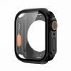LEPOID 9H HD Tempered Glass Full-Cover Shockproof Case + Stainless Steel Solid Metal Band Kit with Removal Tool for Apple Watch Series S9/S8/S7 40mm