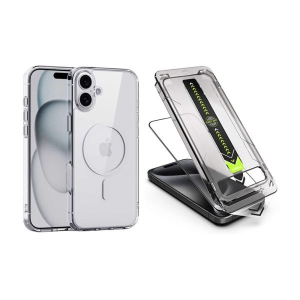 LEPOID SHOCKPROOF IPHONE CASE WITH MAGSAFE CAPTURE BUTTON, PC & TPU ANTI-YELLOWING CLEAR PHONE CASE FOR IPHONE CASE FOR IPHONE 16 16 Plus 16 Pro 16 Pro Max CLEAR(WITH TEMPERED-GLASS SCREEN PROTECTOR AND DUST-FREE KIT)