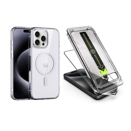 LEPOID SHOCKPROOF IPHONE CASE WITH MAGSAFE CAPTURE BUTTON, PC & TPU ANTI-YELLOWING CLEAR PHONE CASE FOR IPHONE CASE FOR IPHONE 16 16 Plus 16 Pro 16 Pro Max CLEAR(WITH TEMPERED-GLASS SCREEN PROTECTOR AND DUST-FREE KIT)