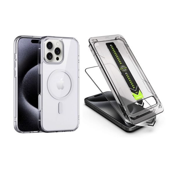 LEPOID SHOCKPROOF IPHONE CASE WITH MAGSAFE CAPTURE BUTTON, PC & TPU ANTI-YELLOWING CLEAR PHONE CASE FOR IPHONE CASE FOR IPHONE 16 16 Plus 16 Pro 16 Pro Max CLEAR(WITH TEMPERED-GLASS SCREEN PROTECTOR AND DUST-FREE KIT)