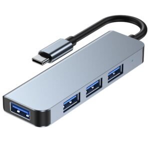 LEPOID FastJoy Series 4-Port  HUB Lite 13.5cm Type C to USB 3.0 Space Grey（USB-C to USB 3.0*4+USB-C 5V）
