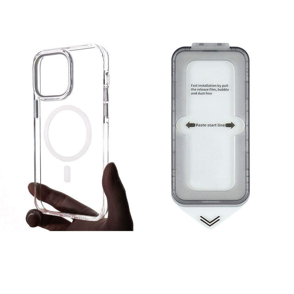 LEPOID Shockproof iPhone Case with MagSafe, PC & TPU Anti-yellowing Clear Phone Case for iPhone Case for iPhone 15 Plus Pro Max